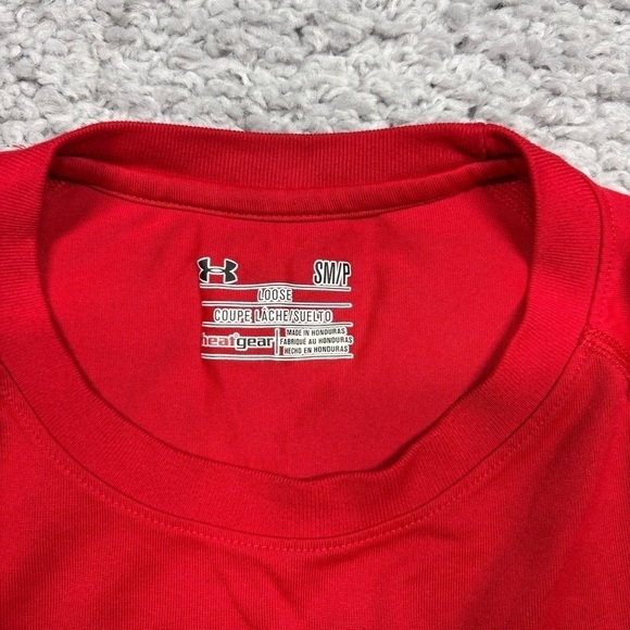 Under Armour Shirt Womens Small Crewneck Loose Activewear Gym Fitness Loose Red - Picture 2 of 5